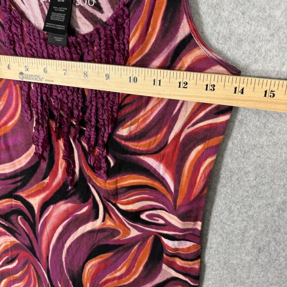 Bisou Bisou Tank Top‎ Medium Swirl Fringe Ruffle Tuxedo Boho Feminine Disco 70s - Picture 9 of 10